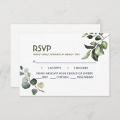 Groene Bladeren Buiten Trouwlocatie Tuin Reactie RSVP Kaartje (Voorkant / Achterkant)