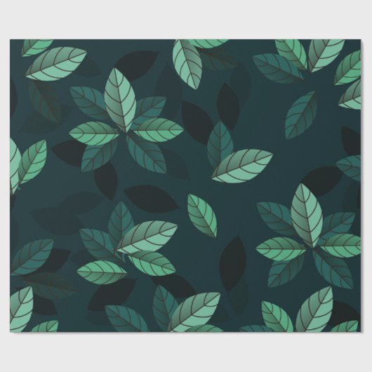 Groene bladeren cadeaupapier (Vlak)
