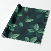 Groene bladeren cadeaupapier (Uitgerold)