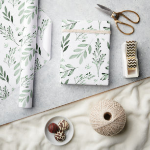 Groene bladeren cadeaupapier