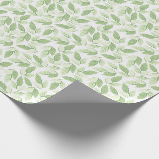 Groene bladeren cadeaupapier (Hoek)