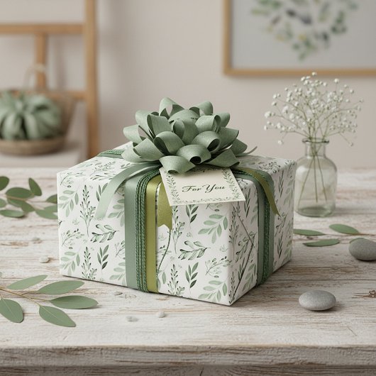 Groene bladeren  cadeaupapier