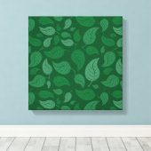 Groene bladeren canvas afdruk (Insitu (Houten vloer))
