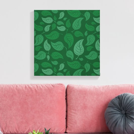 Groene bladeren canvas afdruk (Insitu (Woonkamer))
