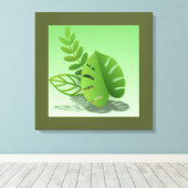 Groene Bladeren Canvas Afdruk (Insitu (Houten vloer))