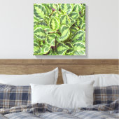 Groene bladeren canvas afdruk (Insitu (Slaapkamer))
