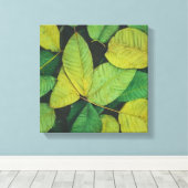 Groene bladeren canvas afdruk (Insitu (Houten vloer))