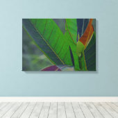 Groene bladeren close-up canvas afdruk (Insitu (Houten vloer))