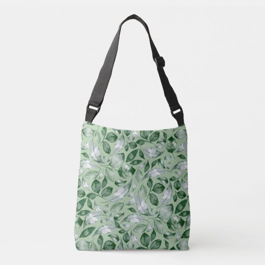 Groene bladeren crossbody tas (Voorkant)