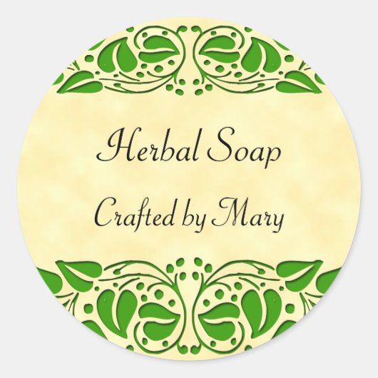 Groene bladeren Custom Craft Stickers (Voorkant)