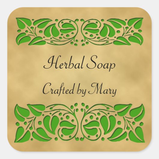 Groene bladeren Custom Craft Stickers (Voorkant)