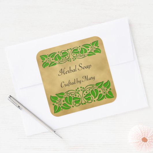 Groene bladeren Custom Craft Stickers (Envelop)