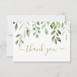 Groene bladeren dank u Nota Kaart Notitiekaartje