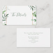 Groene bladeren "de details" huwelijksbijlage kaar informatiekaartje (Voorkant / Achterkant)