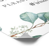 Groene bladeren delen liefde tag foto bruiloft poster (Hoek)