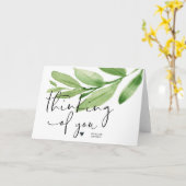 Groene bladeren denken aan je aanmoediging kaart (Gele Bloem)