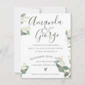 Groene bladeren | Elegant Script | Verlenging van Kaart (Voorkant)