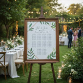 Groene bladeren Elegant Wedding Seating Chart Poster