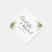 Groene Bladeren Elegante Handtekening Script Servet (Hoek)