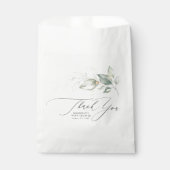 Groene Bladeren Elegante Script Bedankzakje (Voorkant)