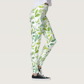 Groene bladeren en bessen Waterverf Leggings (Rechts)