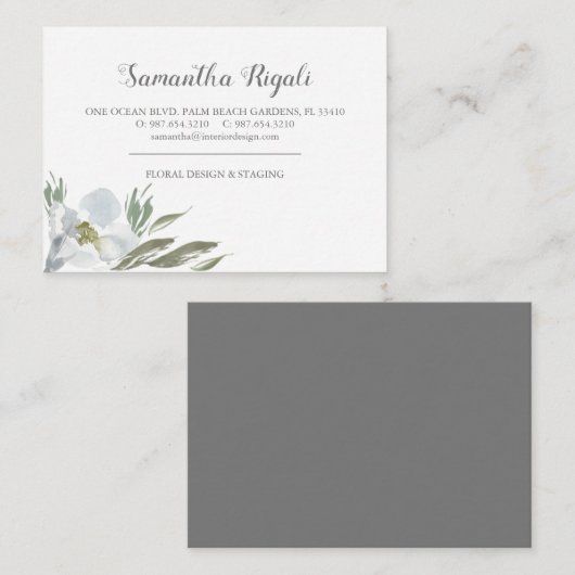 Groene bladeren en blauwe Visitekaartjes Informatiekaartje (Voorkant / Achterkant)