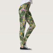 Groene bladeren en bloemige Leggings (Rechts)