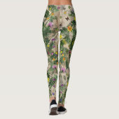 Groene bladeren en bloemige Leggings (Achterkant)