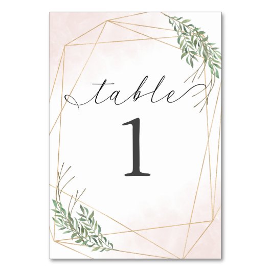 Groene bladeren en dubbelzinnig tabelnummer kaart (Voorkant)