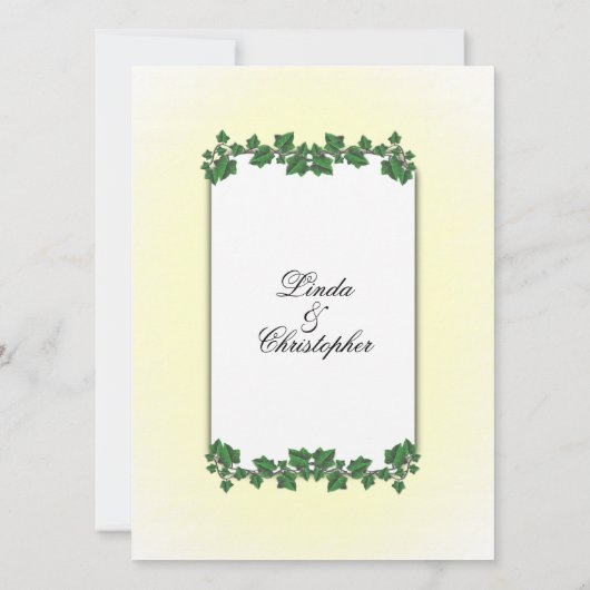 Groene bladeren en gele weddenschappen kaart (Achterkant)