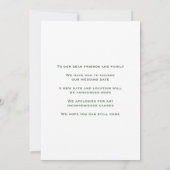 Groene bladeren en gouden rand veranderen de datum save the date (Achterkant)