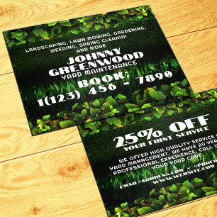 Groene bladeren en gras faux textuur flyer