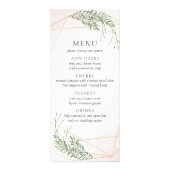 Groene bladeren en het Blush Weddenschap Menu (Voorkant)