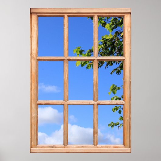 Groene bladeren en het Uitzicht van de Zomer van e Poster (Voorkant)