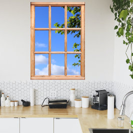 Groene bladeren en het Uitzicht van de Zomer van e Poster