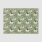 Groene bladeren en koffiebeker met bonen tissuepapier (Voorkant)