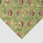 Groene bladeren en koffiebonen tissuepapier (Detail)