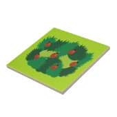 Groene bladeren en ladybugs-lente tegeltje (Zijkant)