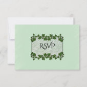 Groene bladeren en Mint RSVP w Menu (Achterkant)