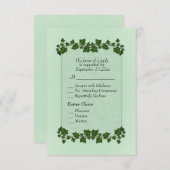 Groene bladeren en Mint RSVP w Menu (Voorkant / Achterkant)