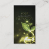 Groene bladeren en OM-symbool Yoga-instructies Visitekaartje (Voorkant)