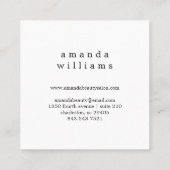 Groene bladeren en Peony Wreath en Monogram Vierkante Visitekaartje (Achterkant)