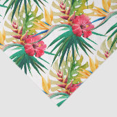 Groene bladeren en rode bloemen tissuepapier (Detail)