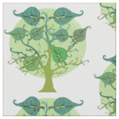 Groene bladeren en structuur van het boompatroon stof (Close Up)
