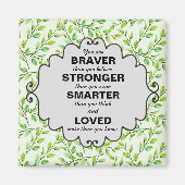 Groene bladeren en takken woorden van aanmoediging magneet (Voorkant)