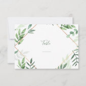  groene bladeren Enkelvoudig tabelnummer Kaart (Voorkant)