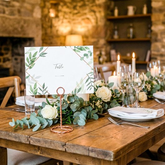  groene bladeren Enkelvoudig tabelnummer Kaart