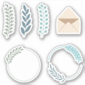 Groene bladeren Envelopset scrapbooking Sticker (Voorkant)