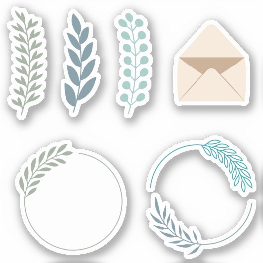 Groene bladeren Envelopset scrapbooking Sticker (Voorkant)