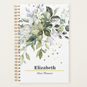 Groene bladeren Eucalyptus jaarlijks maandelijks Planner